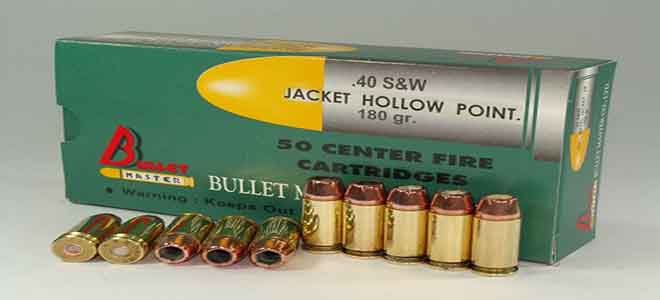 .40 S&W JACKET HOLLOW POINT. 180 gr.